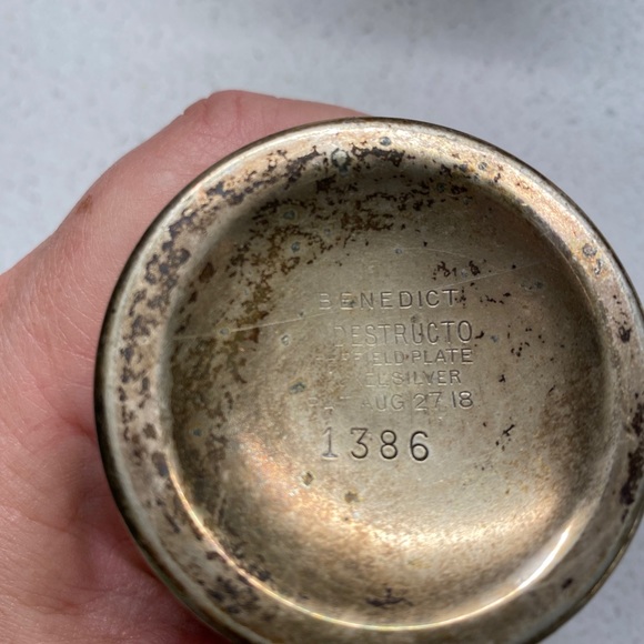 Silver /nickel Benedict Indestructo Vintage Mug set - Picture 3 of 3